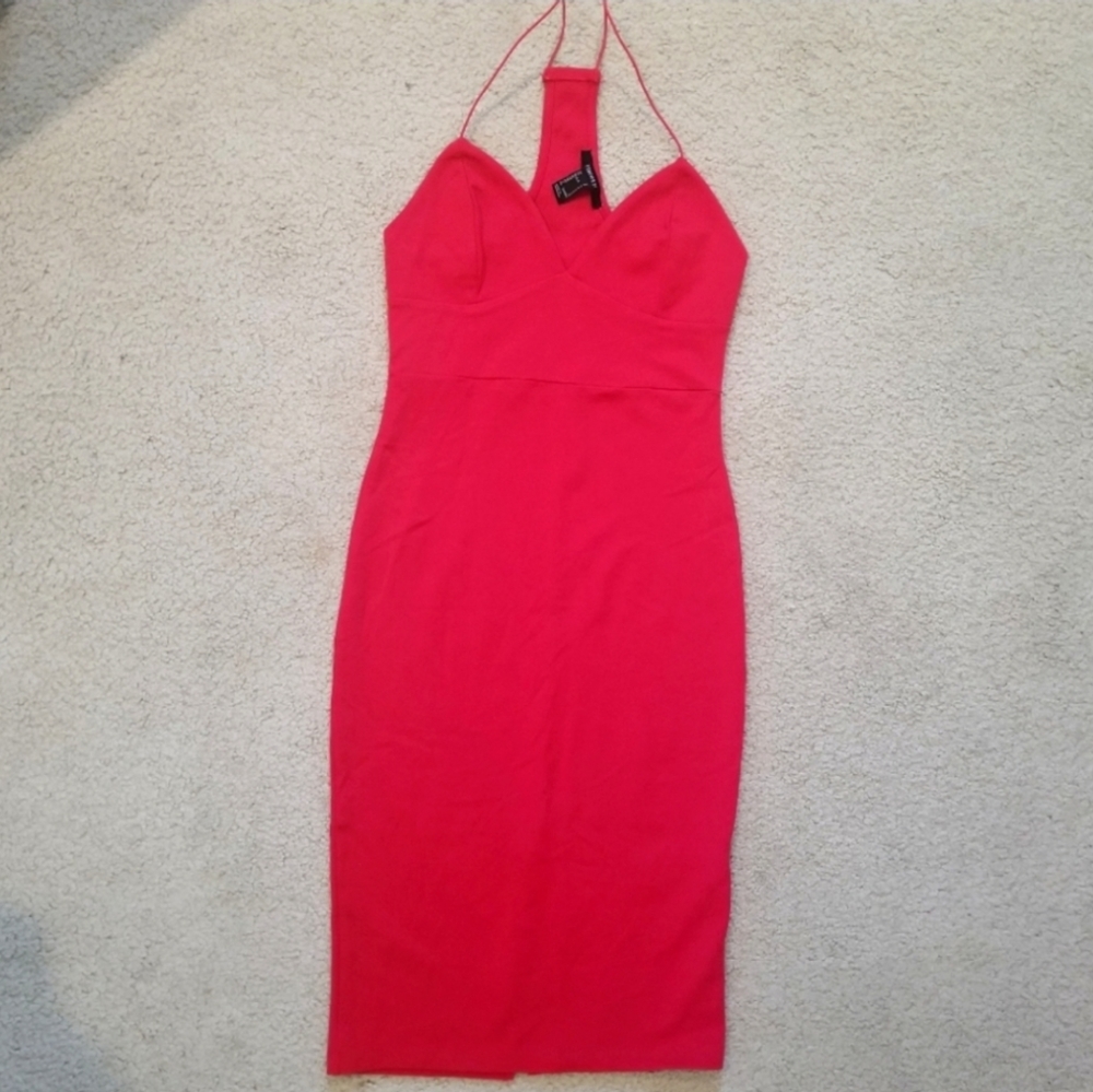 Forever 21 Red Midi Bodycon Dress